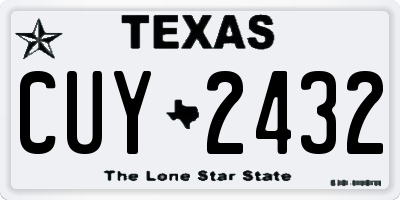 TX license plate CUY2432