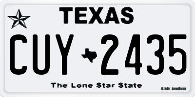 TX license plate CUY2435