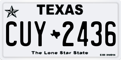 TX license plate CUY2436