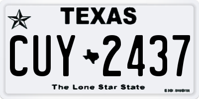 TX license plate CUY2437