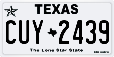 TX license plate CUY2439