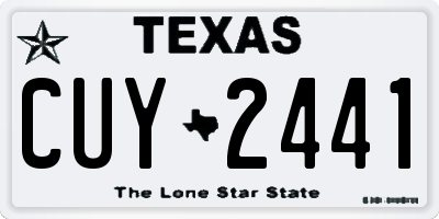 TX license plate CUY2441