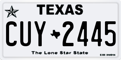 TX license plate CUY2445
