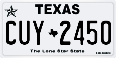 TX license plate CUY2450