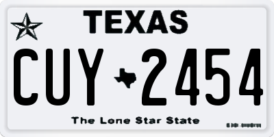 TX license plate CUY2454
