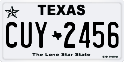 TX license plate CUY2456