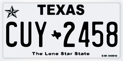 TX license plate CUY2458