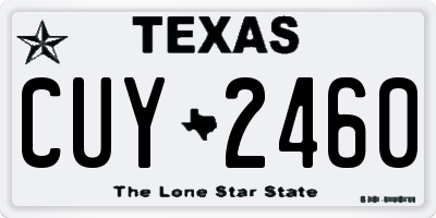 TX license plate CUY2460