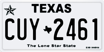 TX license plate CUY2461