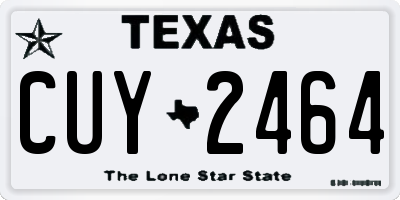 TX license plate CUY2464