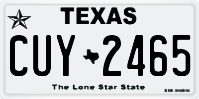 TX license plate CUY2465