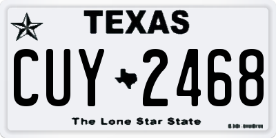 TX license plate CUY2468