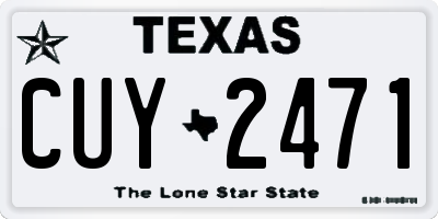 TX license plate CUY2471