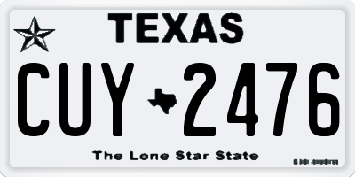 TX license plate CUY2476