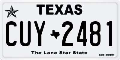 TX license plate CUY2481
