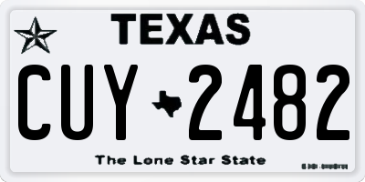 TX license plate CUY2482