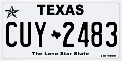 TX license plate CUY2483