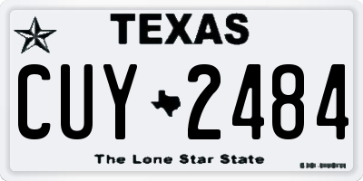 TX license plate CUY2484