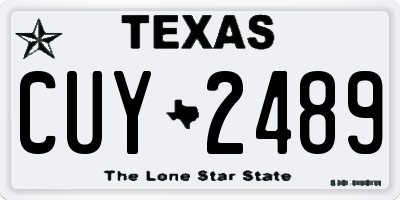 TX license plate CUY2489