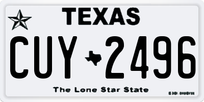 TX license plate CUY2496