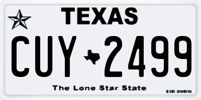 TX license plate CUY2499