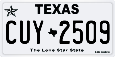 TX license plate CUY2509