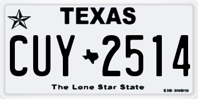 TX license plate CUY2514