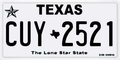 TX license plate CUY2521