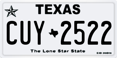 TX license plate CUY2522