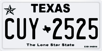 TX license plate CUY2525