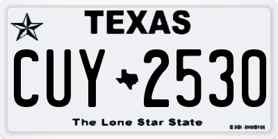 TX license plate CUY2530