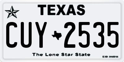 TX license plate CUY2535
