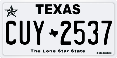 TX license plate CUY2537