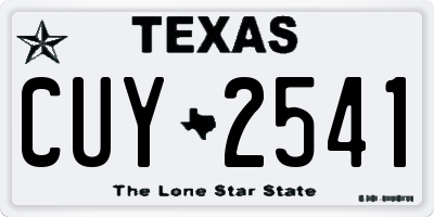 TX license plate CUY2541