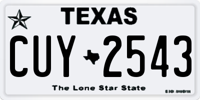TX license plate CUY2543