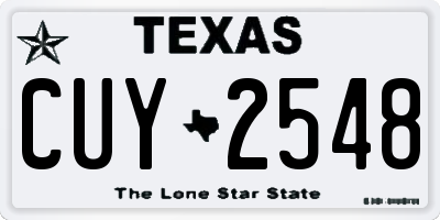 TX license plate CUY2548