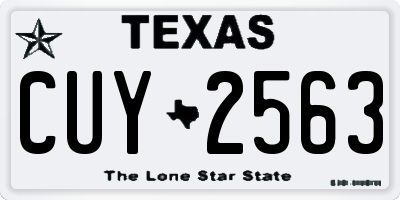 TX license plate CUY2563