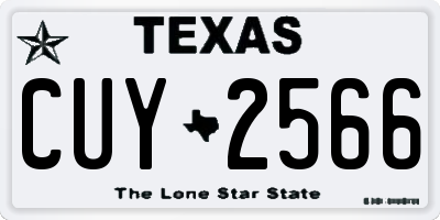 TX license plate CUY2566