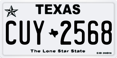 TX license plate CUY2568
