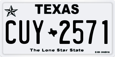 TX license plate CUY2571