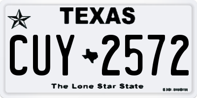 TX license plate CUY2572