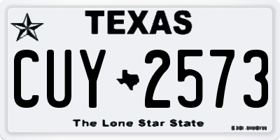 TX license plate CUY2573