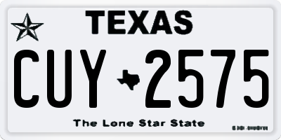 TX license plate CUY2575