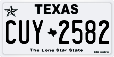 TX license plate CUY2582