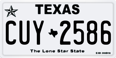 TX license plate CUY2586