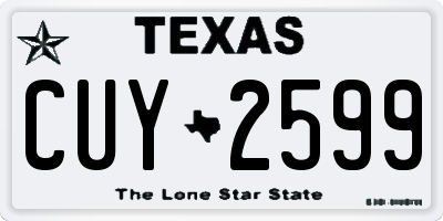 TX license plate CUY2599