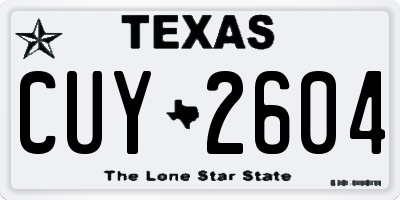 TX license plate CUY2604