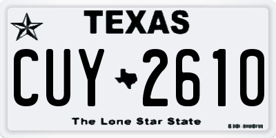 TX license plate CUY2610