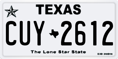 TX license plate CUY2612