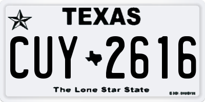 TX license plate CUY2616
